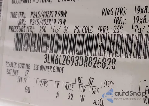 2013 Lincoln Mkz z USA, uszkodzony, nr VIN 3LN6L2G93DR826828